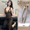 Smoke sexy underwear charm lace perspective mesh deep V-neck pajamas temperament bow suspenders nightgown uniform
