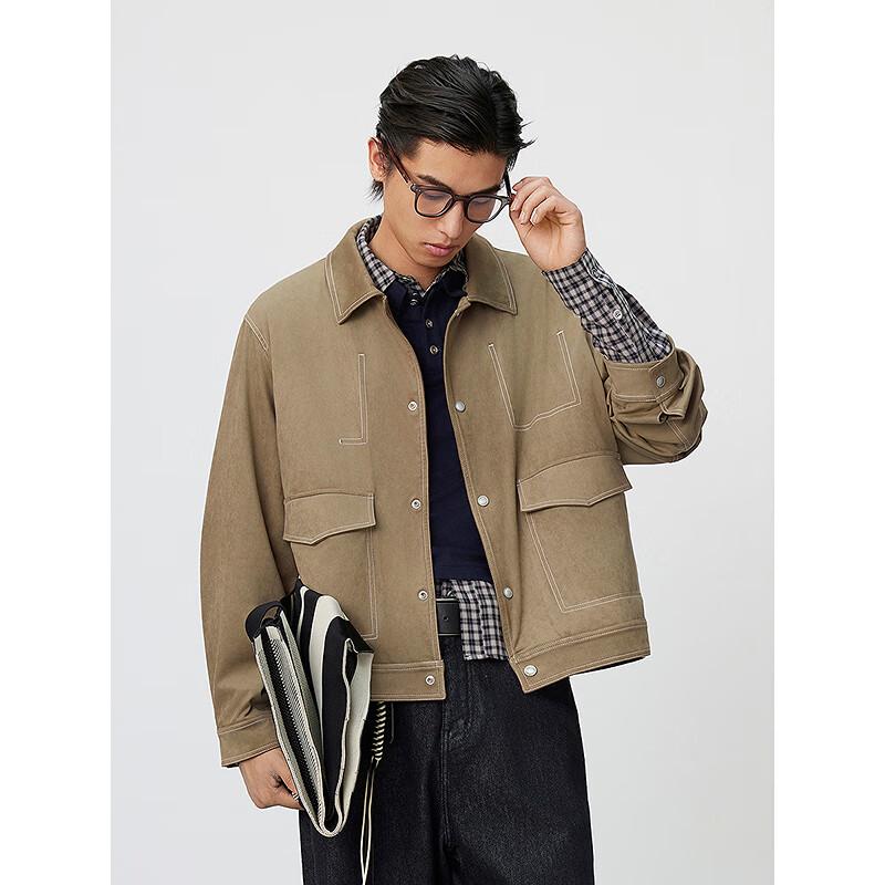GXG Men's Faux Suede Lapel Jacket