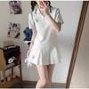 Korean Style Fashion Sports Wear Women Set Short Sleeve Casual Slimming Versatile Two Piece