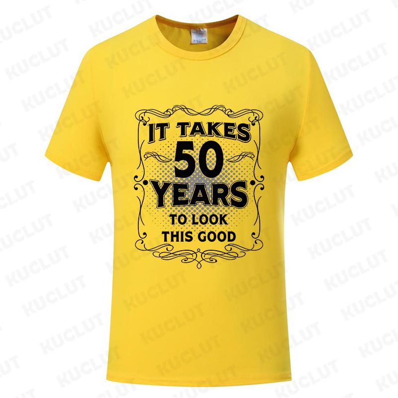 Men's Funny 50th Birthday T-Shirt It Takes Fifty Years Look This Good Tops Gift Idea Vintage Tee Shirt 50 Years Unisex Clothing