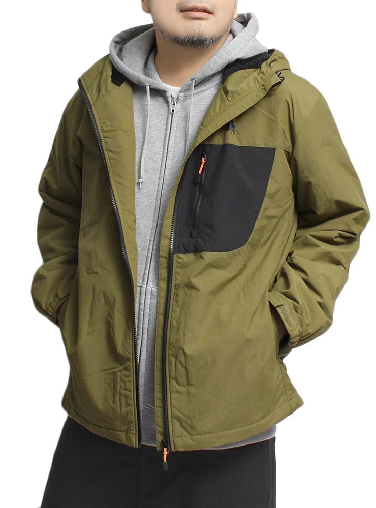 

LOGOS PARK Mountain Parka большого размера с флисовой подкладкой, уличная куртка-блузон 2 л, оливковый [один цвет] для мужчин (46)