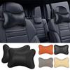 1pcs Car Neck Pillows Both Side Pu Leather Pack Headrest For Head Pain Relief Filled Fiber Universal Car Pillow