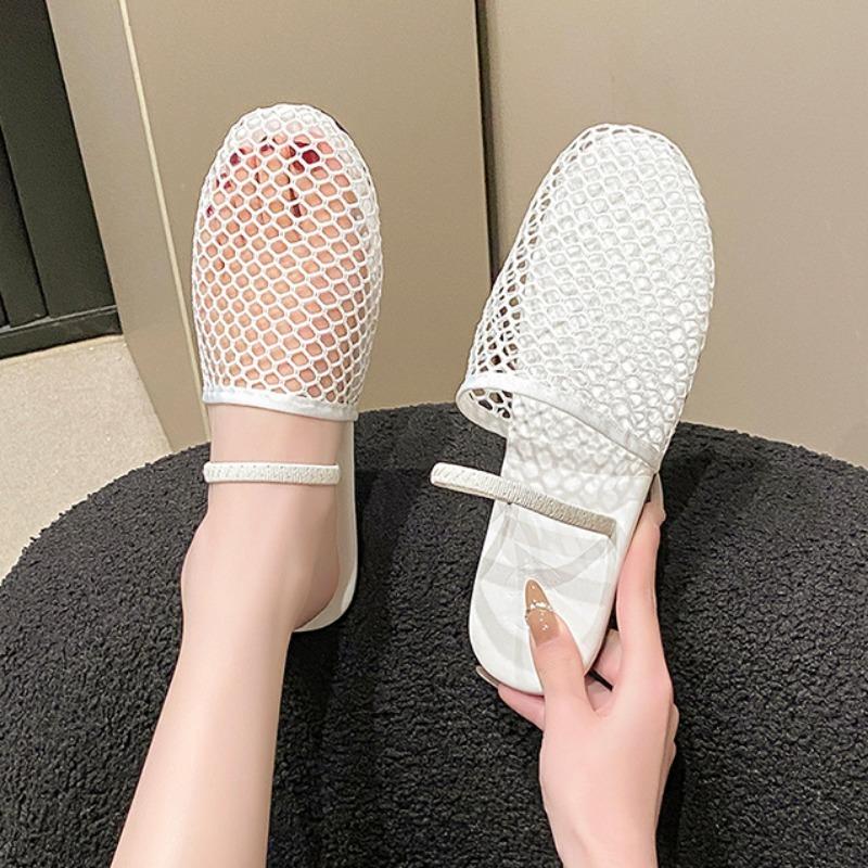 Fashion 2025 Summer Hot Sale Mesh Women’s Closed Toe Slippers Outdoor Breathable Flat with Slippers for Fashion Concise Casual Sandals