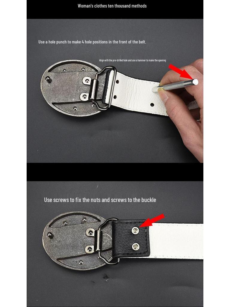 Men's Casual Punk Alloy Knife Buckle Belt