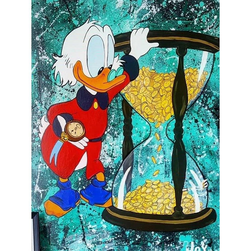 

Disney Diamond Painting Duck McMurphy Money and Time Trend Art Painting 5D Diamond Painting Art Embroidery Cross Stitch Room Decoration Round 20x30cm