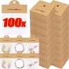 100 Stück Faltbare Handgemachte Liebe Schmuckverpackung Displaykarten Kopf-Anhänger Karton Für Schlüsselanhänger Halsketten Kleinunternehmen