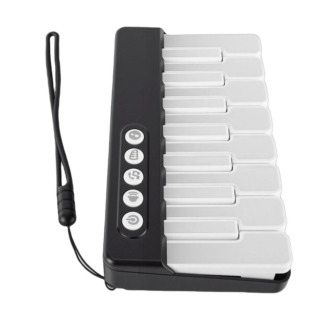 Keyboard Piano Toy with 7 Color Gradient Lights Black Portable Light Up Keyboard Piano Musical Instrument Toy