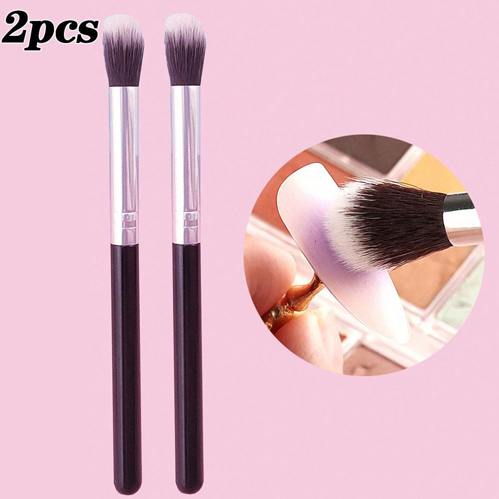 2Pcs/set Nail Art Gradient Blush Brushes Ombre Smudge Painting Pens Thick Head Wooden Handle Nail Art Brush Nail Art Tools 16cm