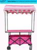 Portable Night Market Mobile Stall with Foldable Table and Four Wheels