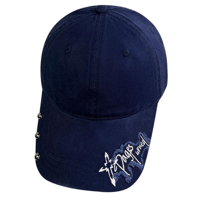 

Embroidery Baseball Cap For Men Women With Adjustable Strap And Breathable Cotton for Daily Outfit Outdoor Wear темно-синий