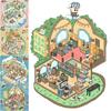Cartoon 3D Gestapelte Landschaftsaufkleber Stressabbau Scrapbooking Landschaftsgestaltung Aufkleberherstellung PET Spiel Dekorative Aufkleber