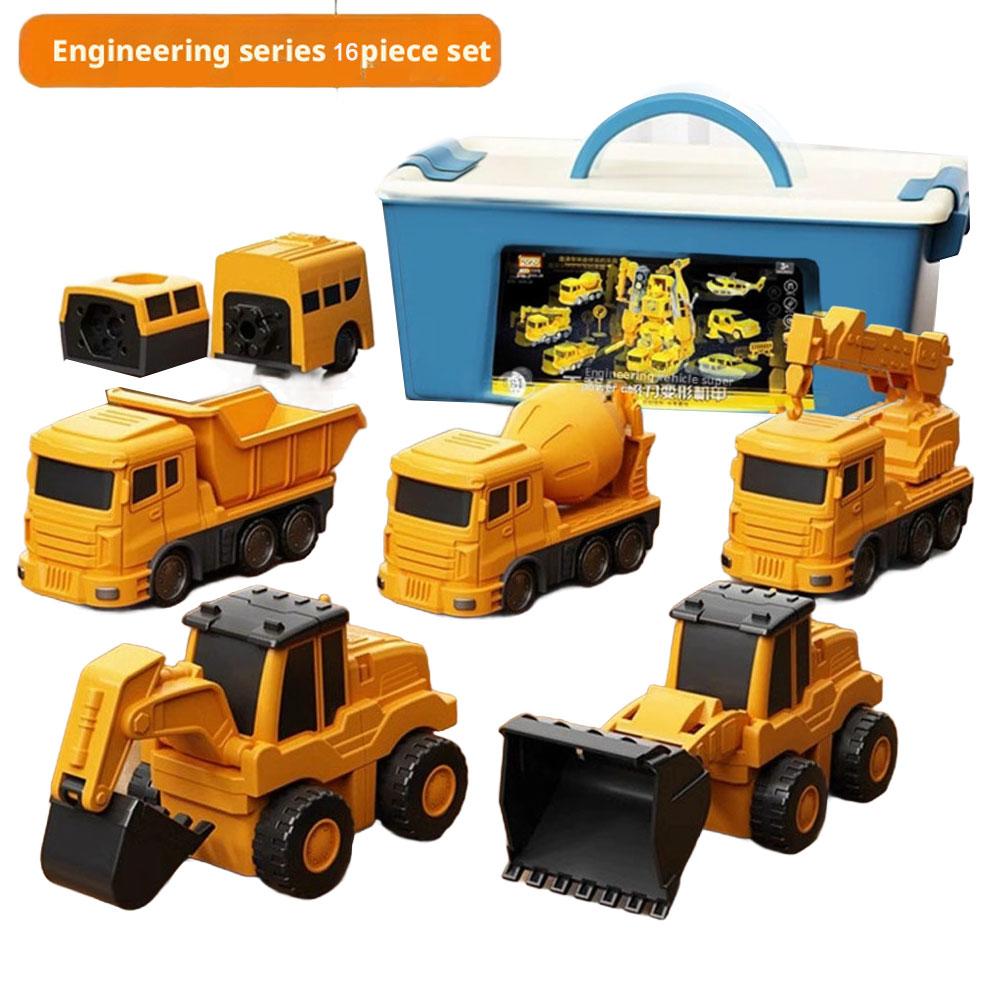 Children Magnetic Toy Car Boy Building Block Assembly Engineering Vehicle Transforming Puzzle King Kong Robot Kid Activities Toy