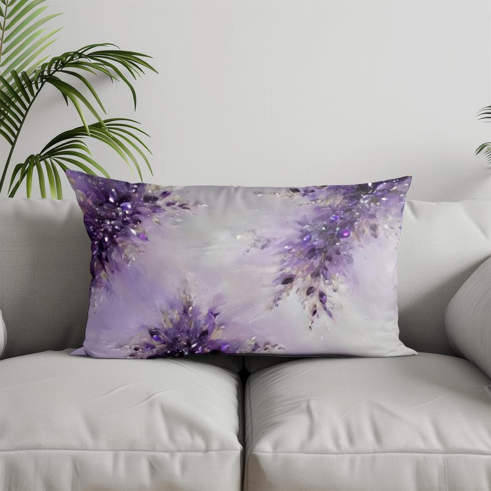 Home Decor Marble & Cherry Blossom Pillow Suitable For Sofa Bedroom Car Pillow Cover Cushion Rectangular Back Cushion