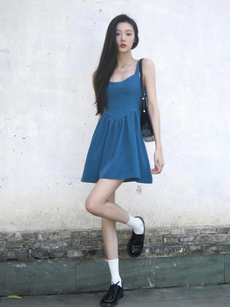 Mini Abito Canotta Blu Chic da Donna - Carino Stile Estivo