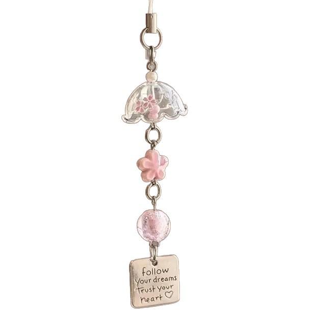 Exclusive 2 Sakura Wind Chime Handmade Phone Charm: Beaded & Versatile