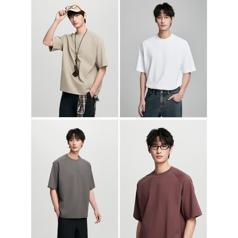 Men's Pure Cotton Raglan Short Sleeve T-Shirt