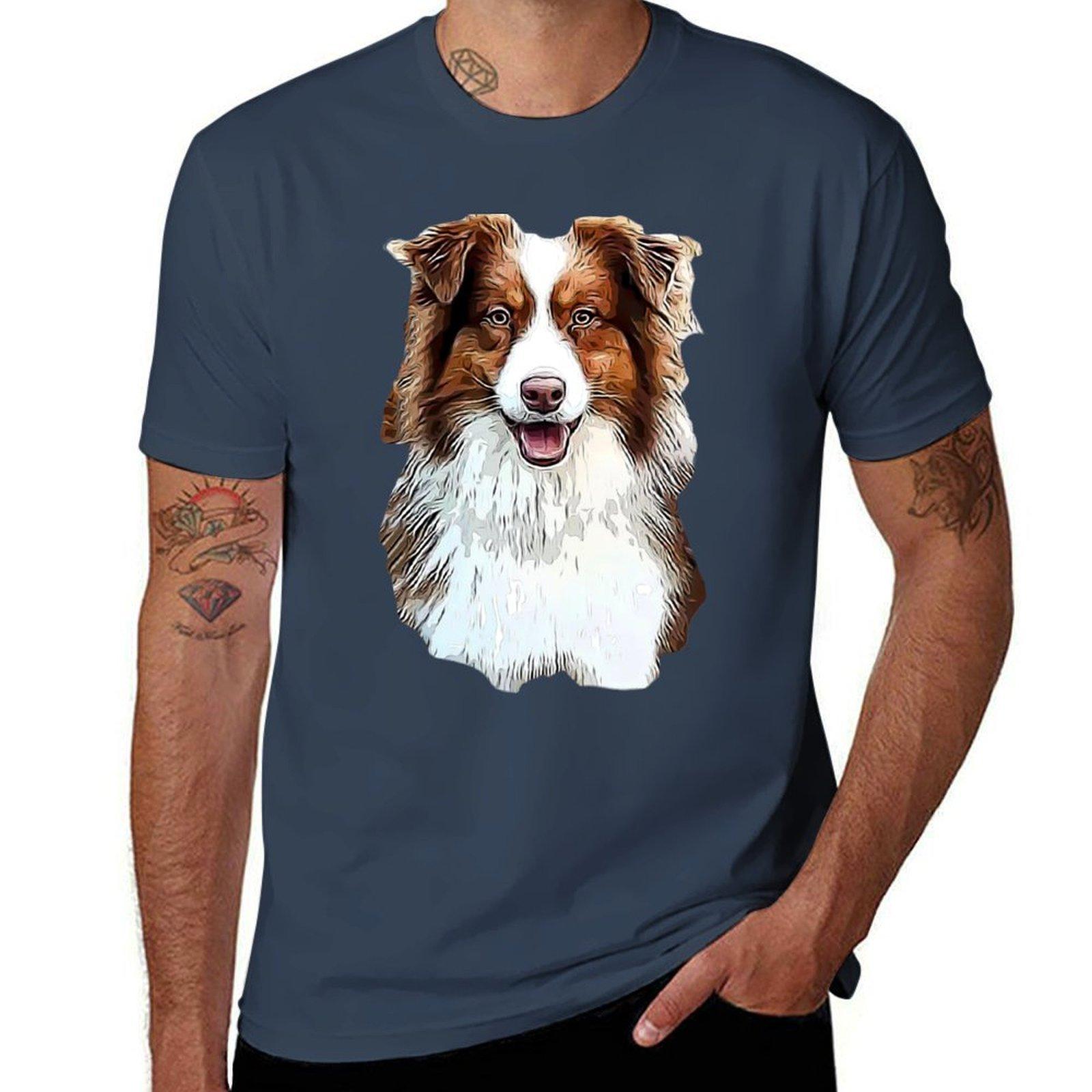 Australian Shepherd Red Tricolor Lovers TShirt Plus Size Loose Short Sleeve Top S