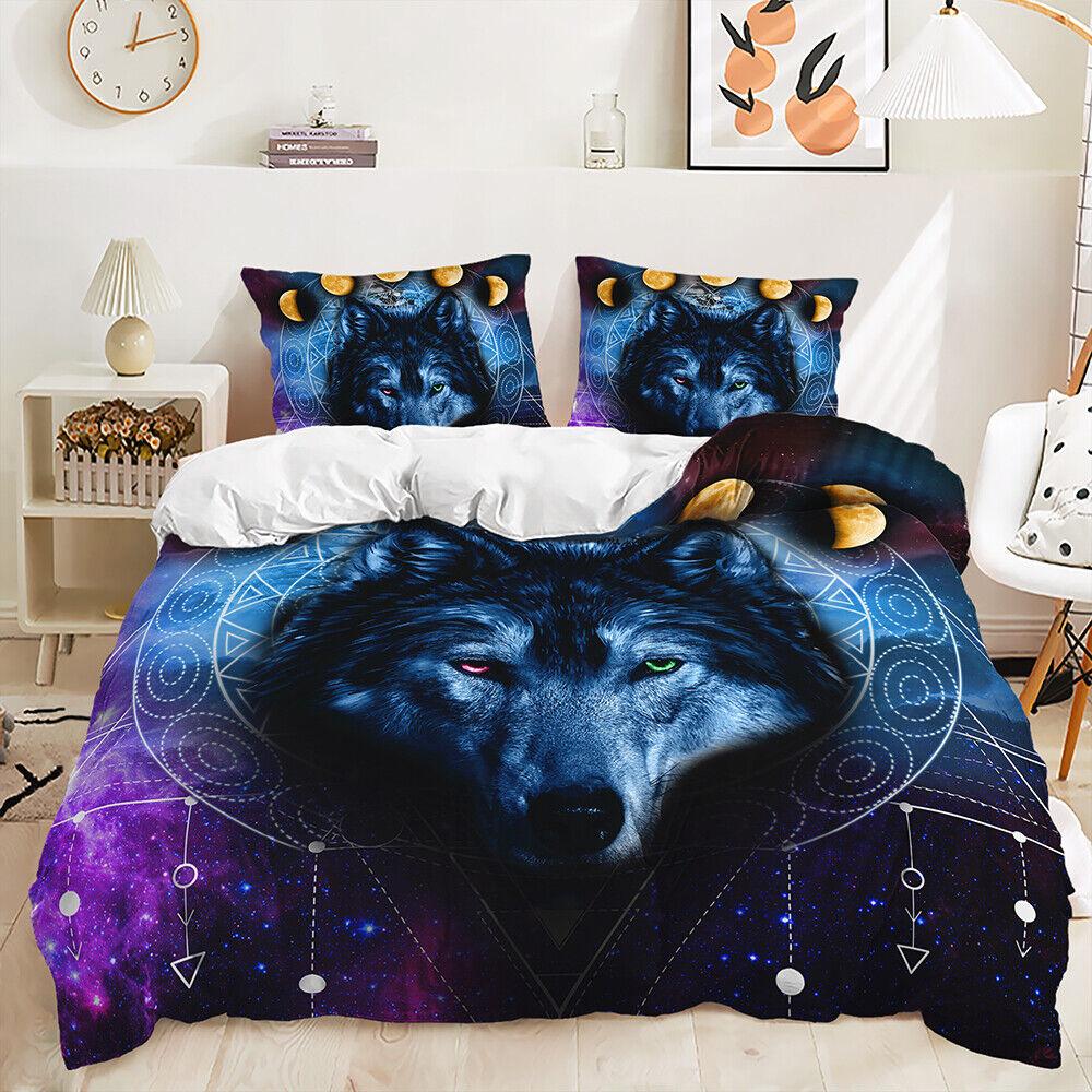 Floral Animals Big Cats Lion Tiger Leopard Animal Print Duvet Quilt Cover Set