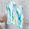 Women Plus Size Two Piece Set Long Sleeve Open Front Cardigan Sleeveless Printed Bodycon Dress Dark Blue