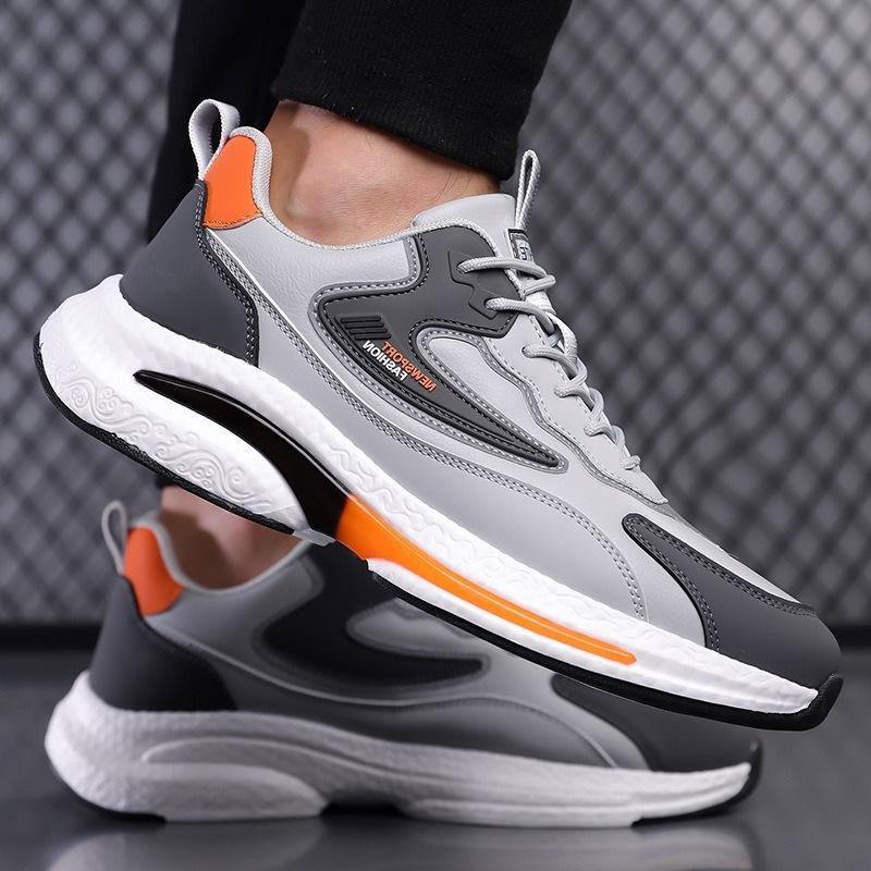 Vår nya herrskor i mesh, avslappnade sportskor, moderiktiga, mångsidiga, bekväma, andningsbara herrskor, läderskor