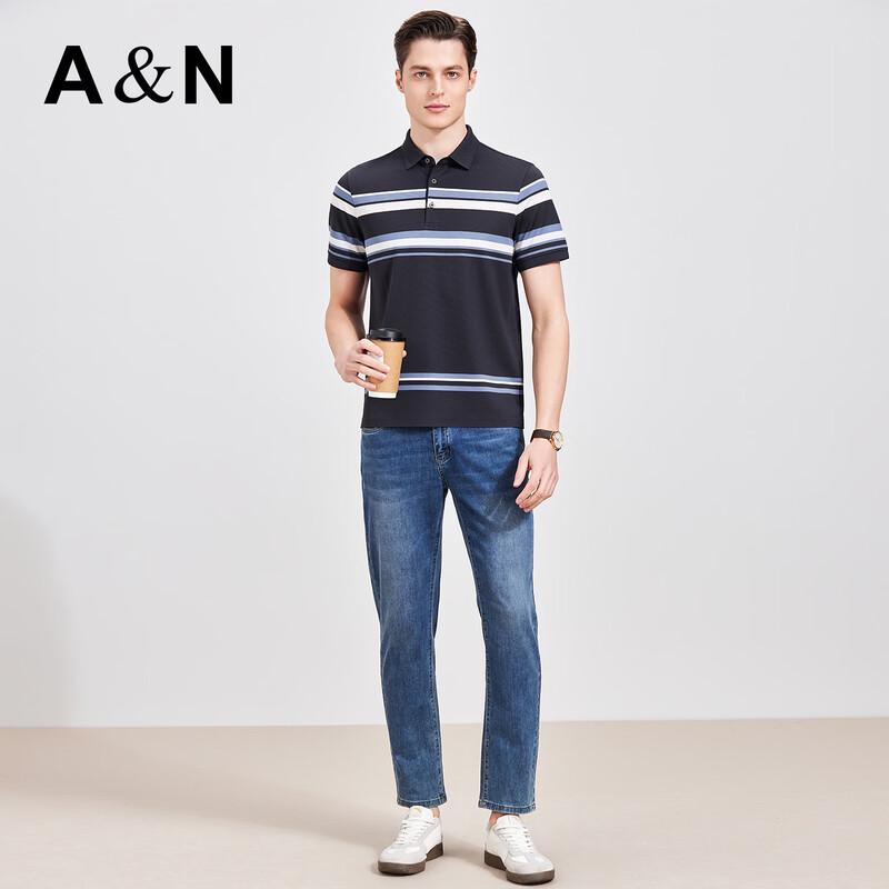 Antonio Men's Cool-Touch Silk Blend Color-Block Polo Shirt