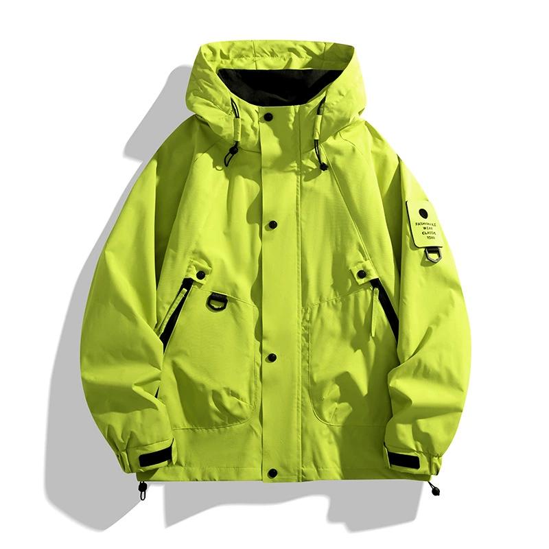 

Unisex Hiking Jackets Waterproof Spring Autumn Polyester Windbreaker Camping Climbing Outdoor Coats Men Women 4XL фарби люмінесцентні зелений колір