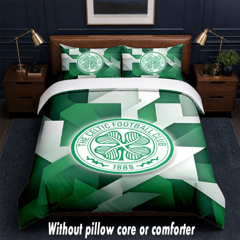 Set Biancheria da Letto Design Celtic FC 1 Copripiumino + 2 Federe Morbido Traspirante Biancheria da Letto per la Casa
