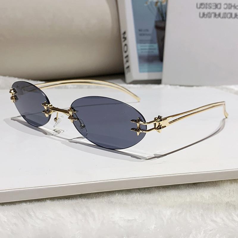 Jennie Style Oval Cat Eye Sunglasses With Uv400 Protection For Fashionable Outings