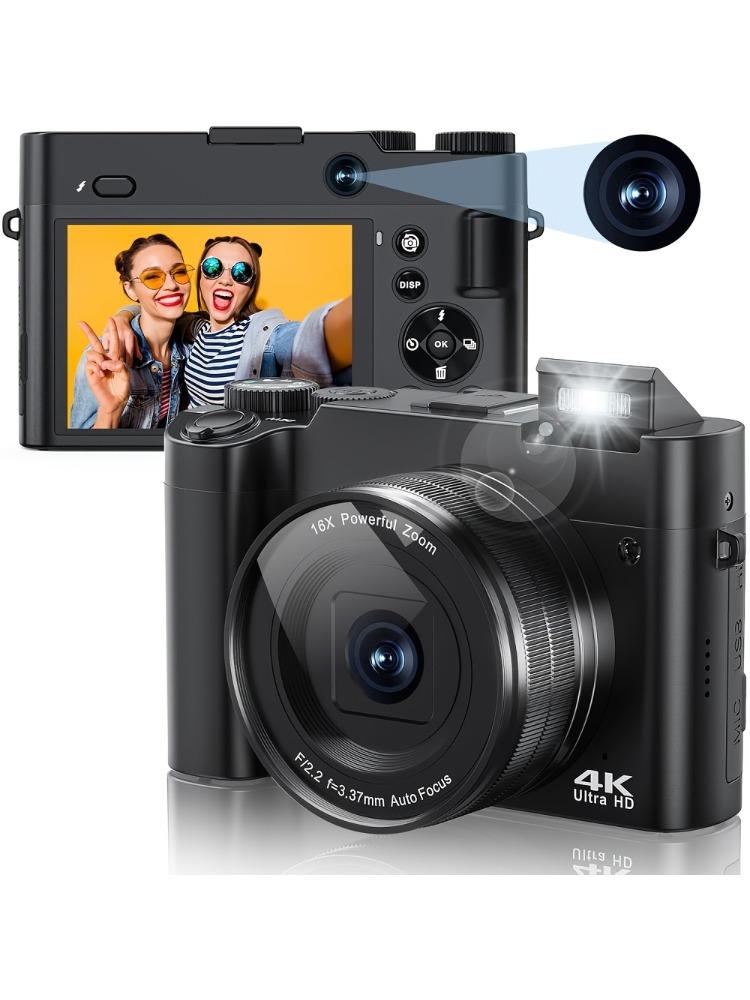 

4K Digital Camera, 64MP Rear and Front Camera for Photography and Video Autofocus Anti-Shake