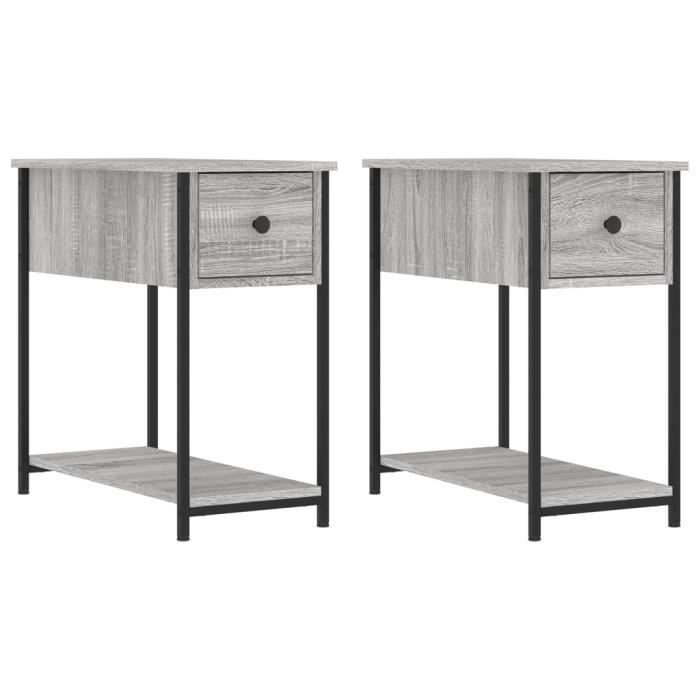 VidaXL Bedside Tables 2 Pcs Sonoma Grey 30x60x60cm Engineered Wood 826060