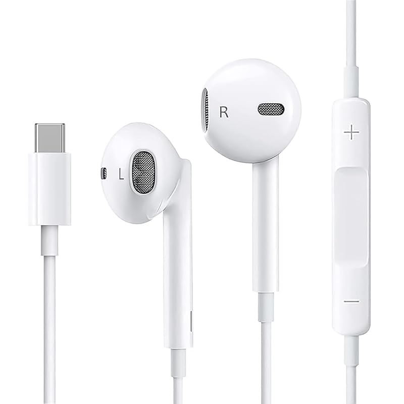 

type c earphones Type-C [2024 New Edition] Earphones wired HIFI sound quality Volume control heavy bass noise canceling with microphone Call available