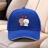 Cute Bear Couple Sandwich Baseball Cap Adjustable Duck Tongue Hat For Men Women Travel Sports Fishing Gift
