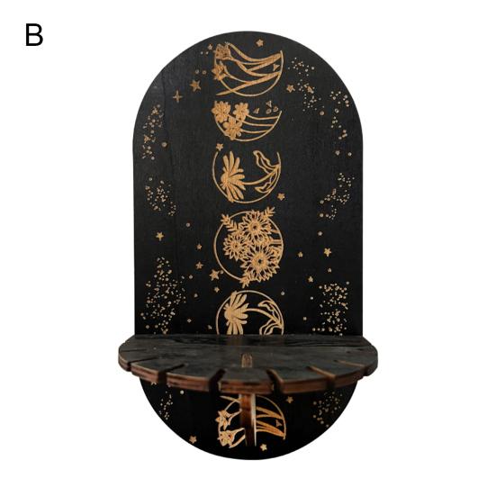 Kristall-Display-Regal, Pendel, Holz, Bohemian-Stil, dekorativer Kristall-Display-Halter, Heimbedarf