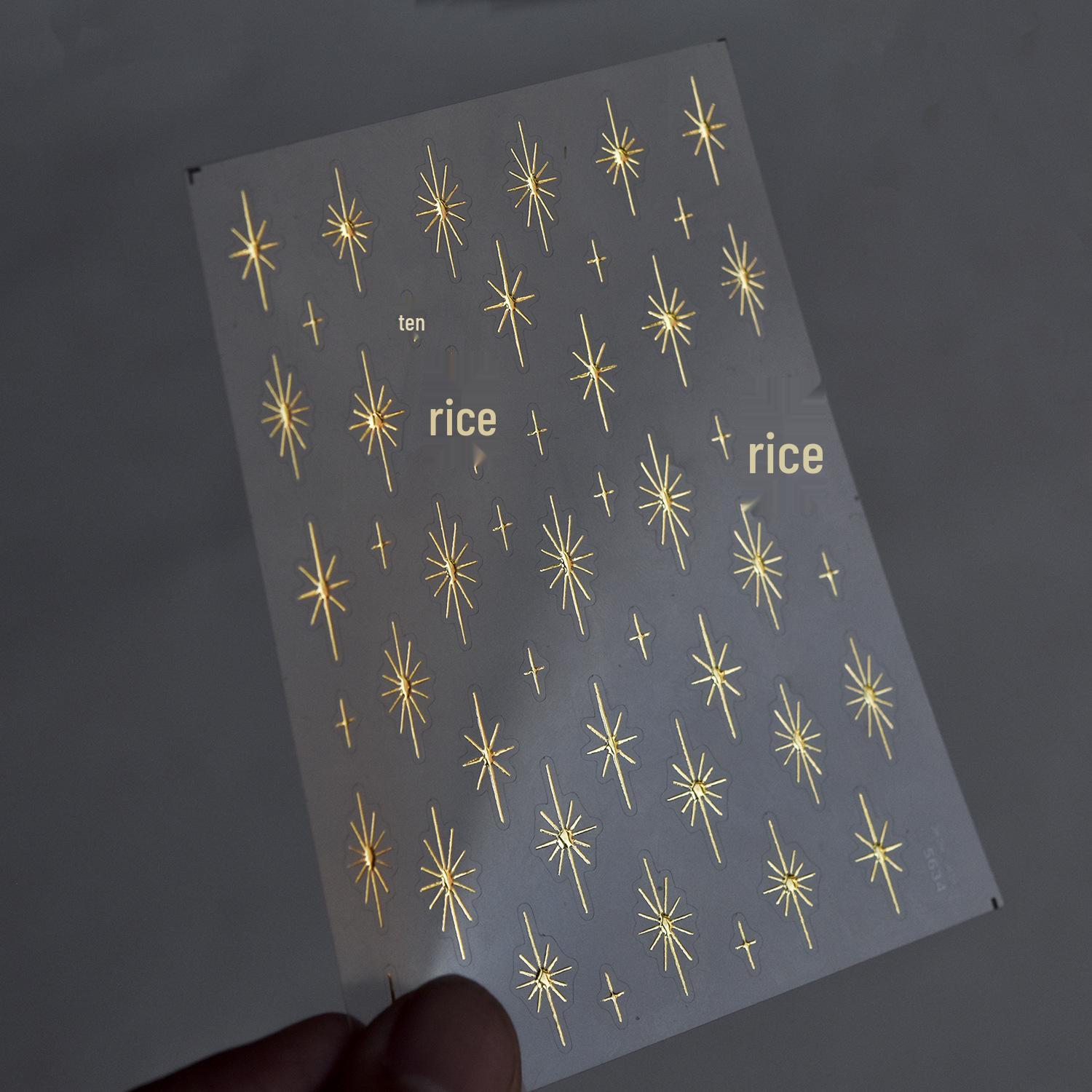 Tomoni Shell Light Nail Stickers: Popular Cute Colorful Star Nail Art Accessories