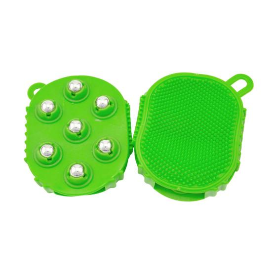 Doppelseitige Lymphmassagebürste 360 Grad rotierende Stahlkugel Körpermassagegerät für Peeling und Muskelentspannung Tragbar Handheld Lymphdrainage