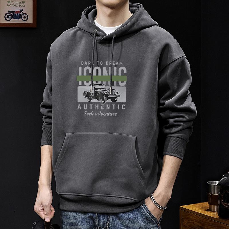 Men s Autumn Oversized Heavyweight Hoodie - Trendy American High Street Style L (135-160 lbs)