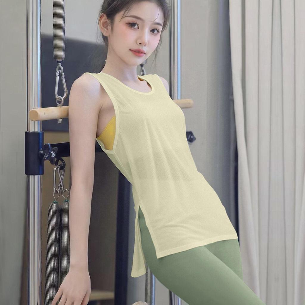 2026 Women's Yoga Wear: Side Slit Loose Fit Cover-up for Pilates, Running, Fitness - Breathable and Stylish Set