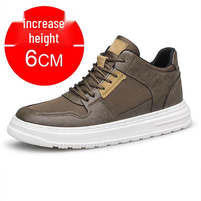 Men s 8cm Height Boost Breathable British Style Casual Sneakers 38