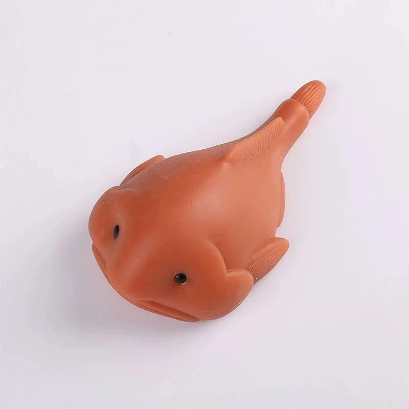 Kreative Blobfisch-Figuren Fidget Ausdruck Spaßvogel Fisch Statue Dehnbares Quetsch-Tierfigur Niedliche Sensorische Heimdekoration
