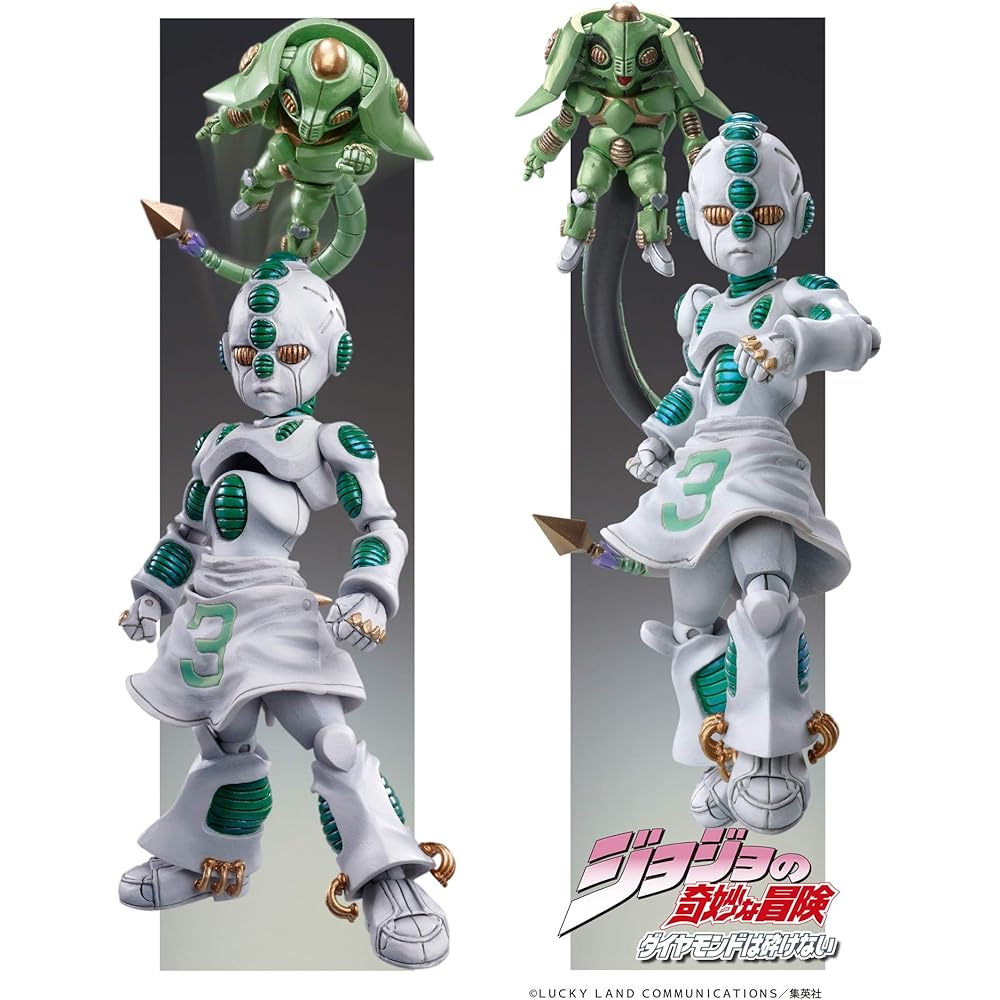 Super Action Figur "JoJo's Bizarre Adventure Teil 4" "Ec" (Akt 2) & Ez (Akt 3)„Ca. 85mm & Ca.. 35mm PVC & ABS & Nylon Bemalte Bewegliche Figur