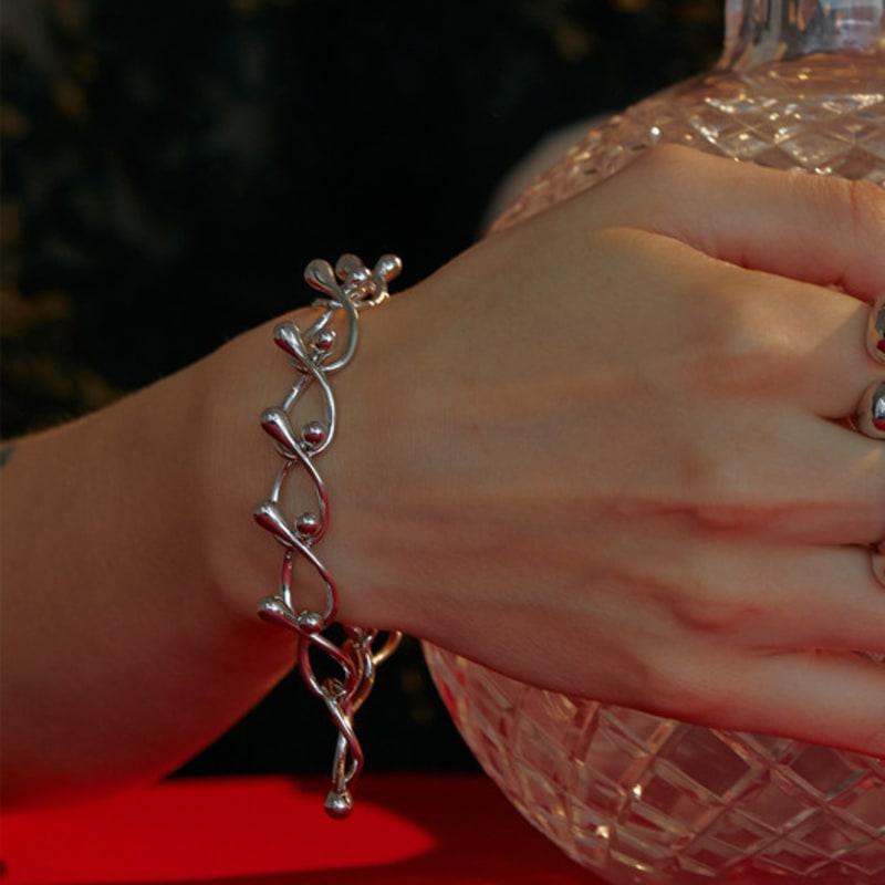 Viollina Tear Drop Chian Bracelet_Silver