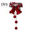 Christmas Lanyard Bell Pendants Nordic Velvet Ornament, Flocked Hanging Bells for Luxury Texture Tree Baubles Door Window Decor, Festive Holiday Home