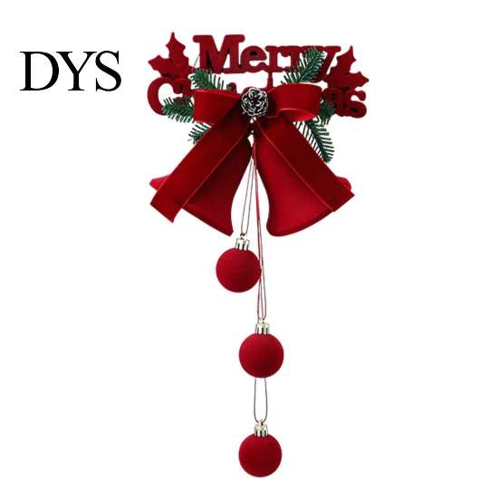 Christmas Lanyard Bell Pendants Nordic Velvet Ornament, Flocked Hanging Bells for Luxury Texture Tree Baubles Door Window Decor, Festive Holiday Home
