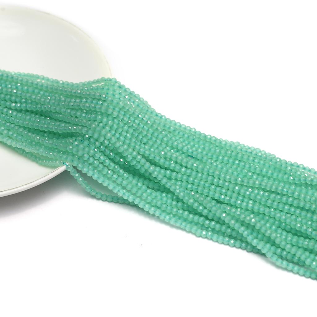 10er-Strang, Energie-Naturstein-Spinell-Perlen, 3 mm runde grüne lose Abstandsperlen zur Schmuckherstellung DIY St. Patrick's Day Geschenk Basteln Handarbeit 38cm