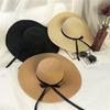 Oversized Brim Straw Hat Women's New Summer Bow Streamer UV-proof Seaside Vacation Sunscreen Hat