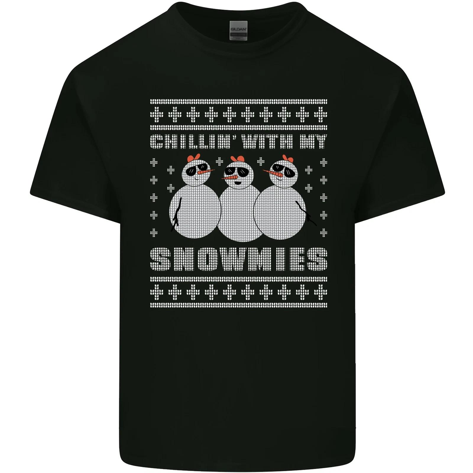 Chillin With My Snowmies Funny Christmas Kids T-Shirt Childrens 4XL