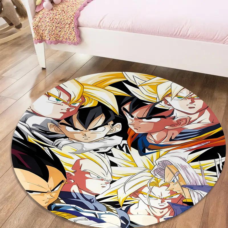 Tappeto Rotondo Dragon Ball, Tappeto per Soggiorno Camera da Letto Divano Sala Giochi Decorazione, Tappetino Antiscivolo 49