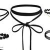 New-10Pcs Choker Necklace Black Classic Velvet Stretch Gothic Tattoo Necklace
