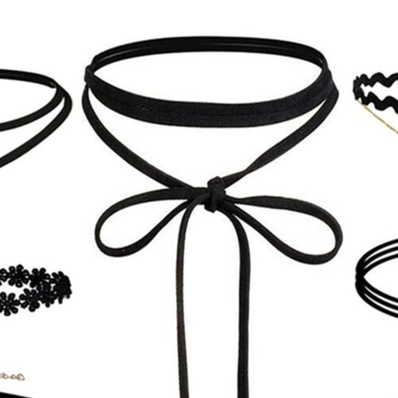 New-10Pcs Choker Necklace Black Classic Velvet Stretch Gothic Tattoo Necklace