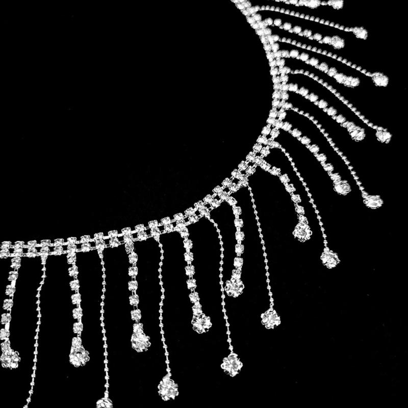Lightweight Metal Waist Chain for Women Lady Dress Belt with Rhinestone Fringe Female Disco Party Dress Waist Rope